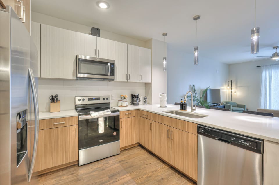 Fully stocked kitchen that will have everything you need for an enjoyable stay!