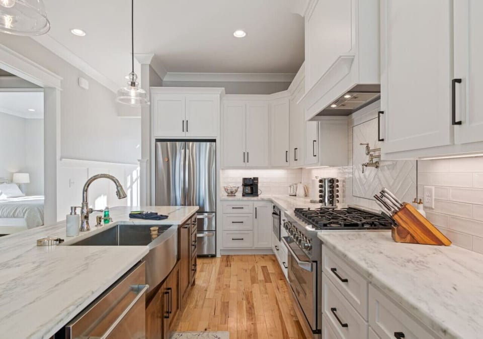 Enjoy a homemade meal from this stunning kitchen