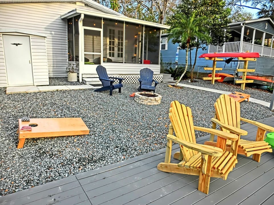 Relax on the Large Dock. Anyone up for Cornhole?