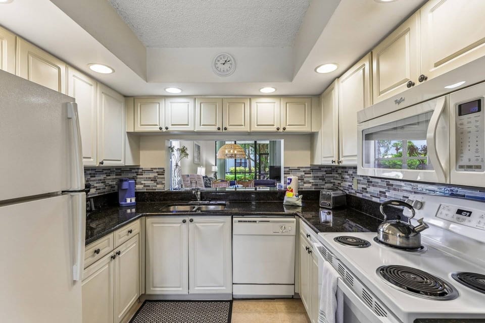 Fully stocked kitchen for making meals at home