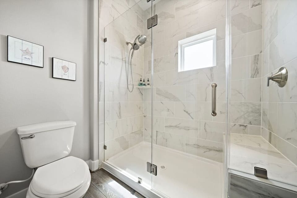 This bathroom offers a place to relax after a long day