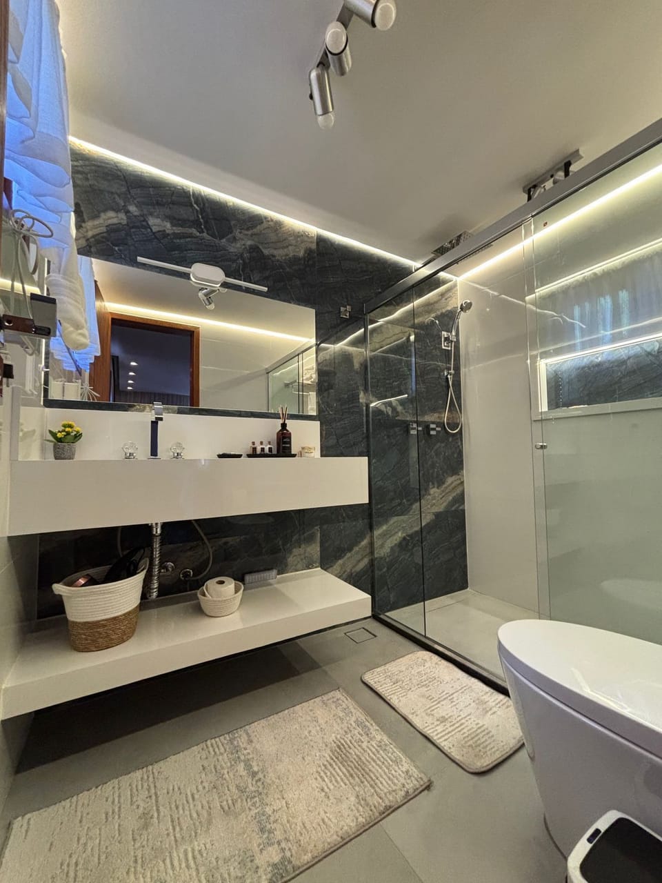 Deluxe Suite, 1 Queen Bed, Private Bathroom | Bathroom | Free toiletries, hair dryer, bathrobes, bidet