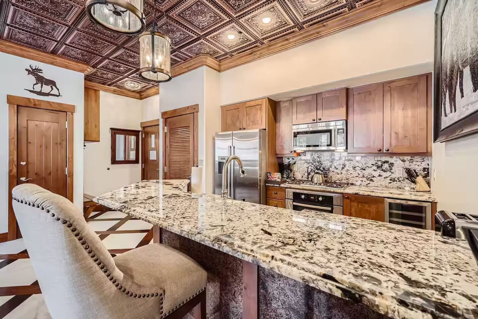 Modern kitchen with stainless appliances