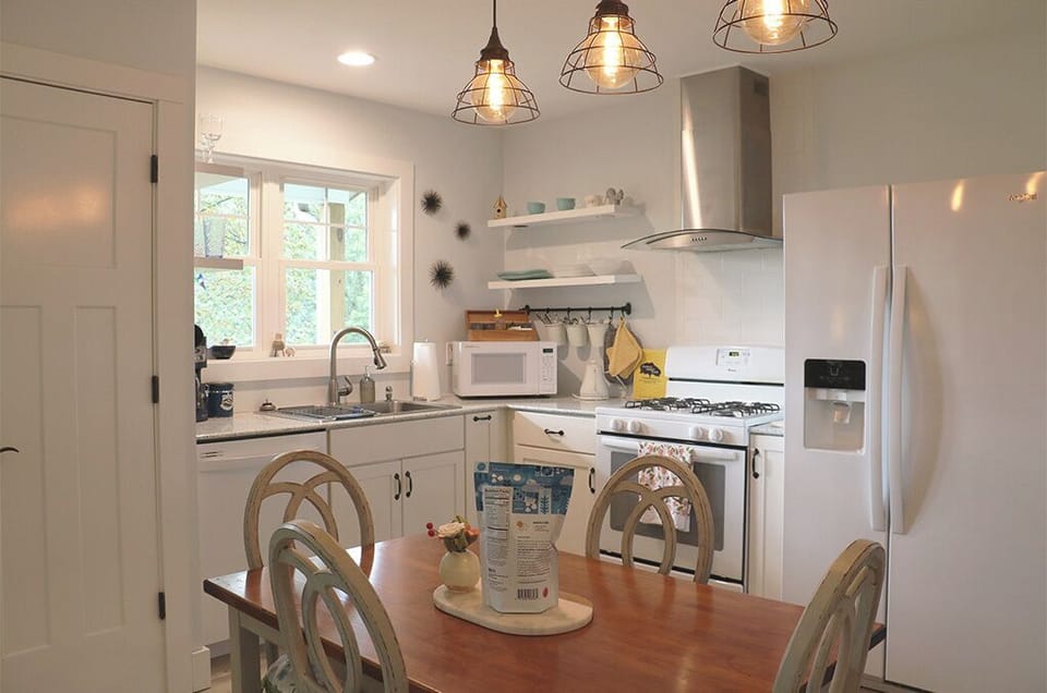 Kitchen comes fully equipped with appliances. Includes dishwasher. 