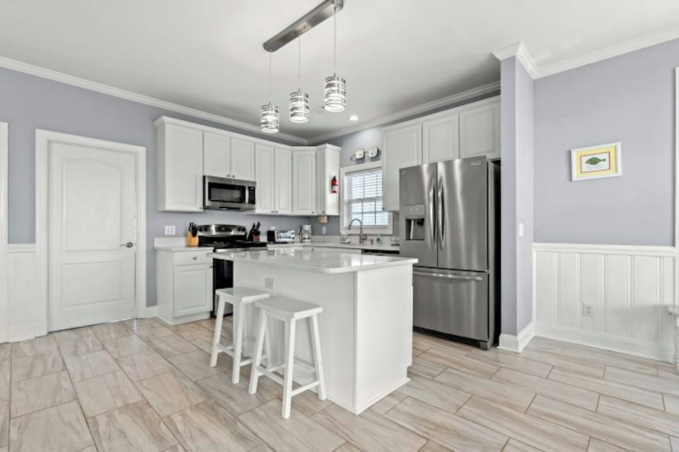 A chef's dream kitchen, fully stocked and loaded.