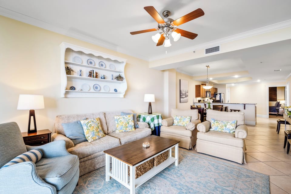 Gulf Front View Living Room 