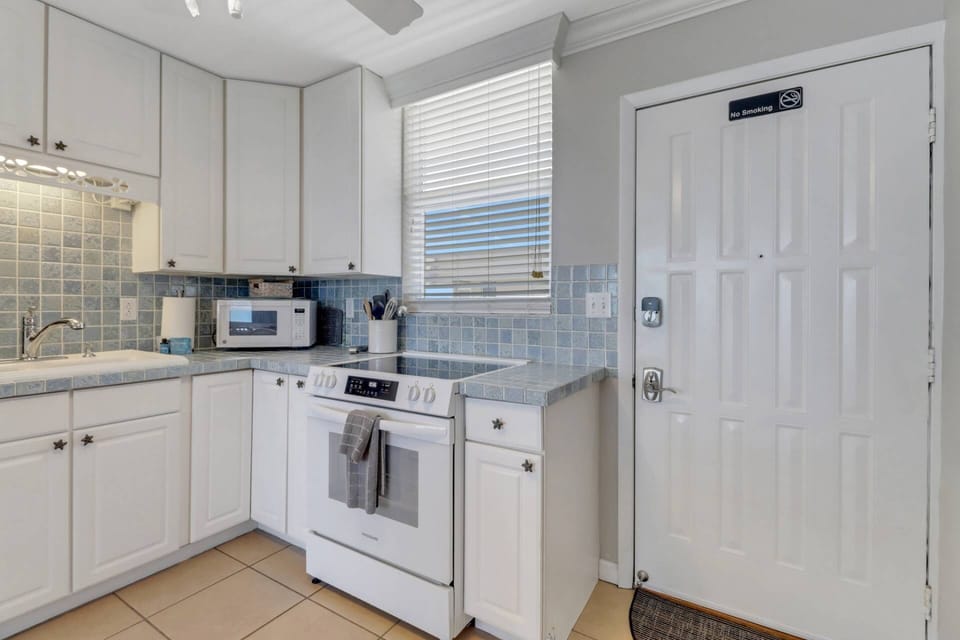 The front door operates on an electronic door lock, allowing you to come and go with ease with no keys to keep track of.