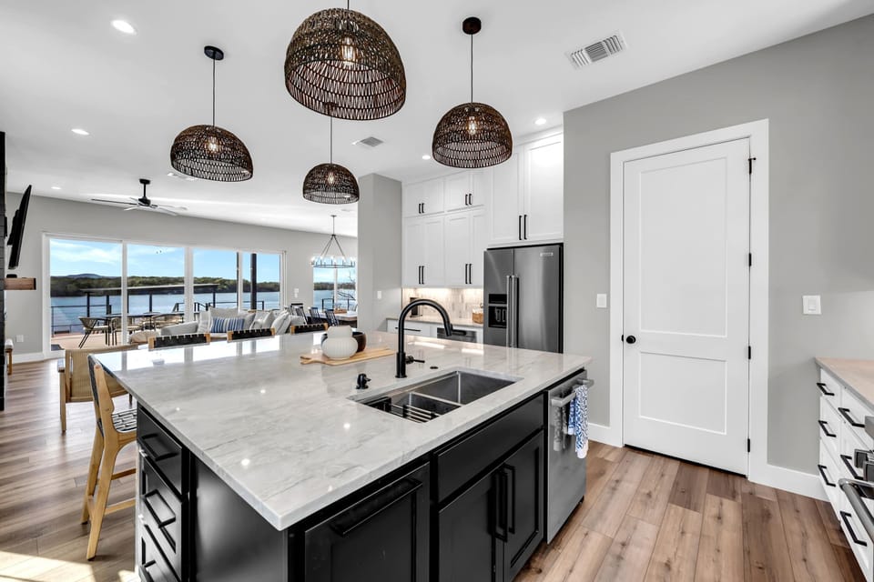 Lake view from the Kitchen Island!