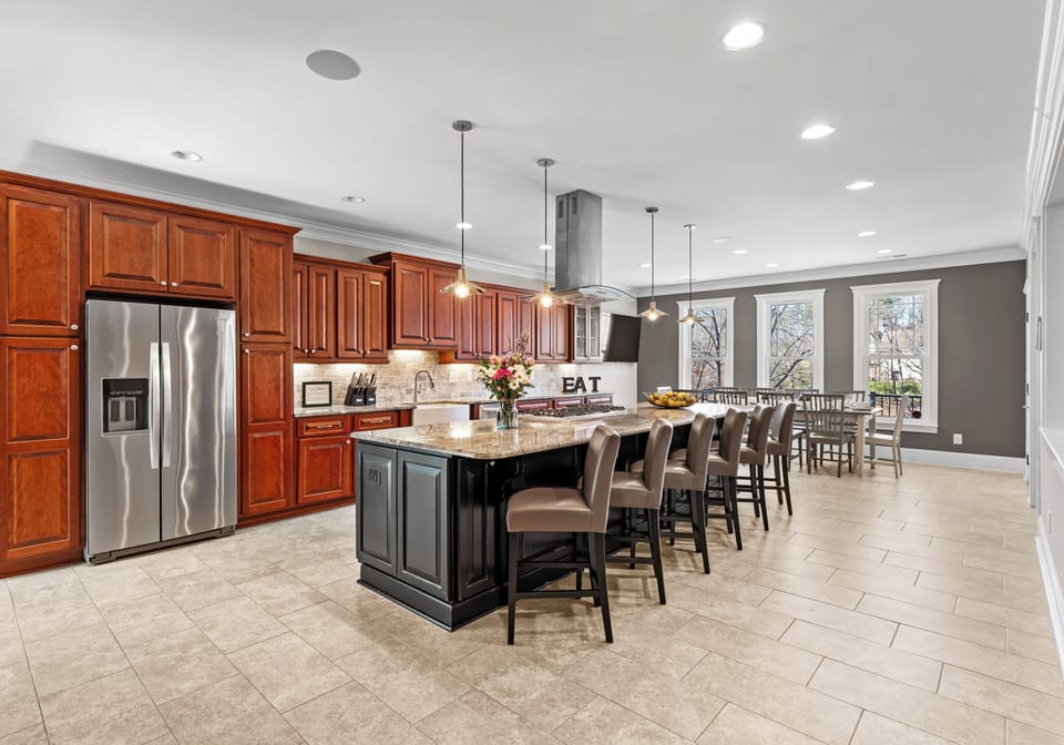 Large, stocked kitchen to prep all your group meals. 