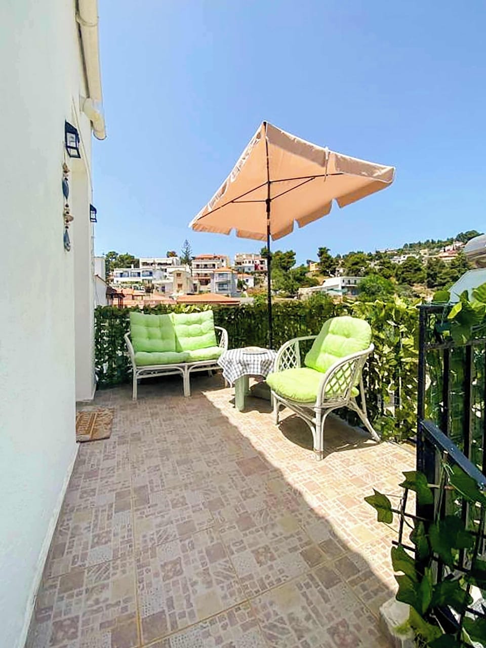 Exterior patio and seating area