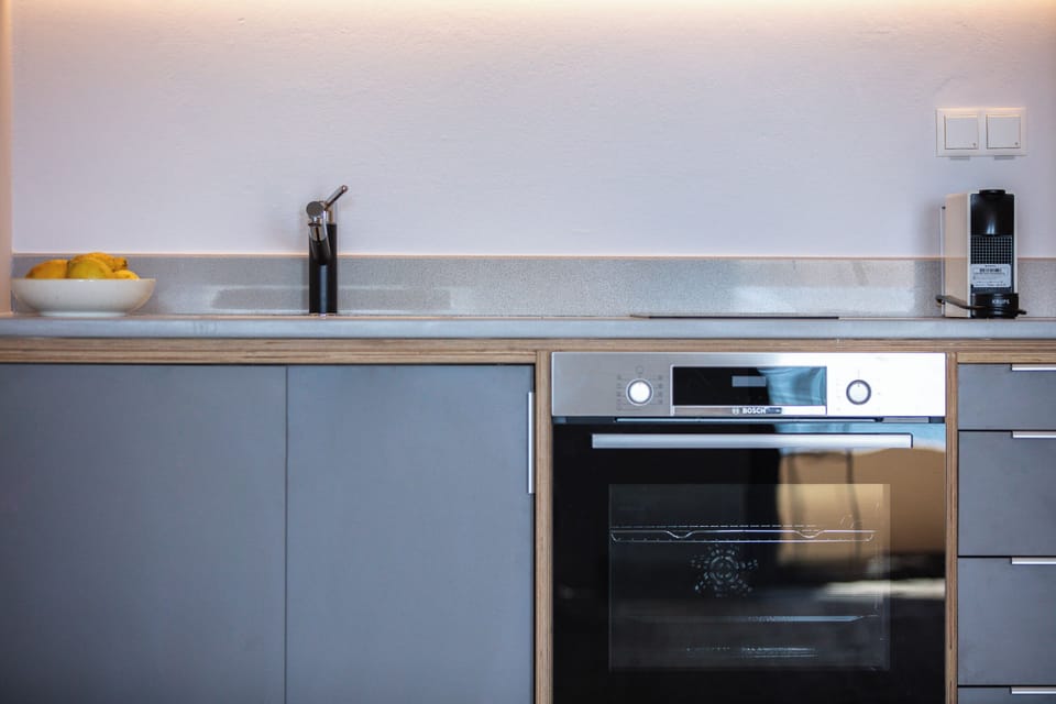 there is a kitchen that has everything needed