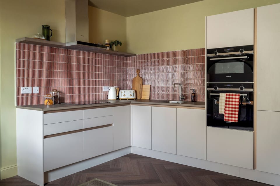 The modern kitchen is well-equipped