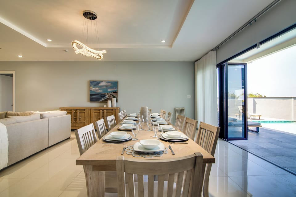 This lovely dining table seats 12 people 