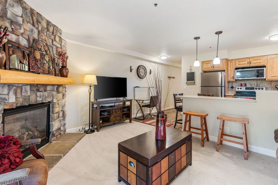 Open concept living space facilitates effortless conversations with family and friends.