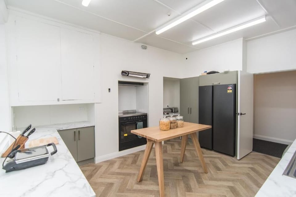Shared fridge, microwave