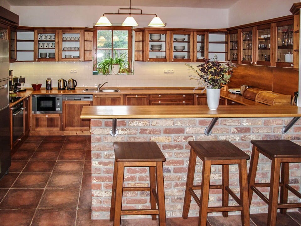 Countertop, Cabinetry, Table, Property, Furniture, Window, Kitchen, Plant, Wood, Interior Design