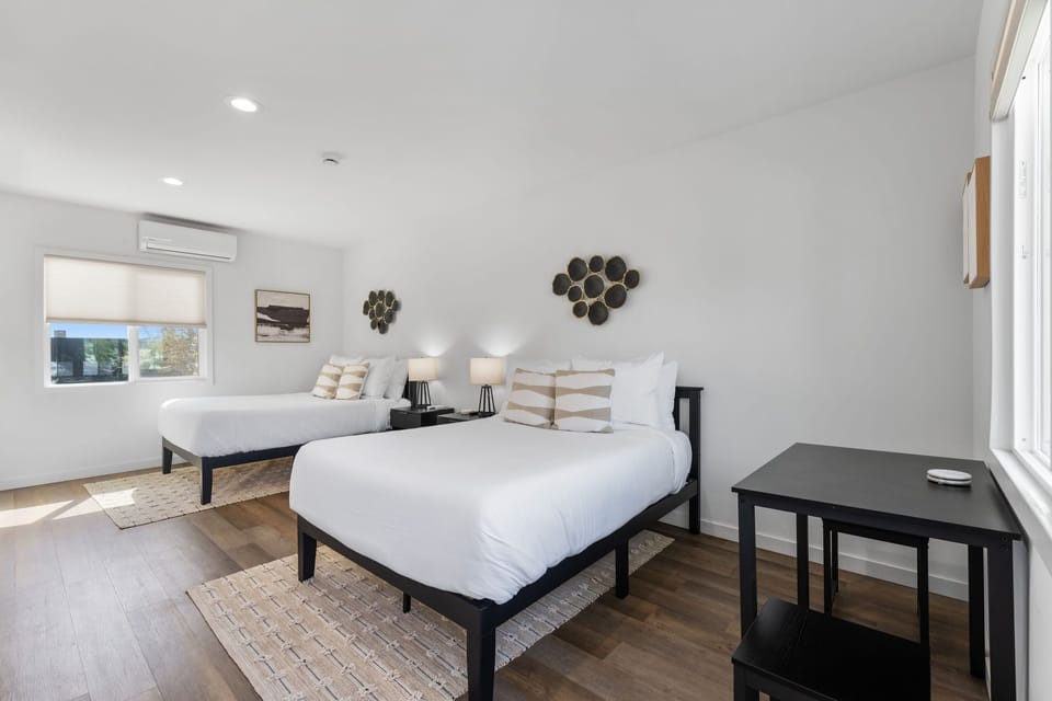 This upscale boutique features contemporary furnishings and two comfortable full beds for a peaceful night's rest