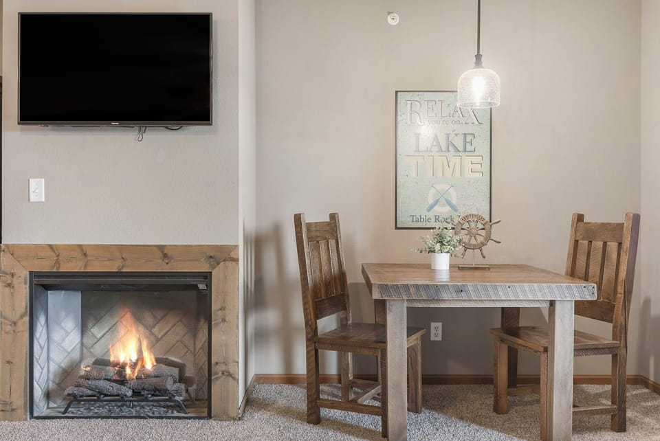 Fireplace and Dining Table