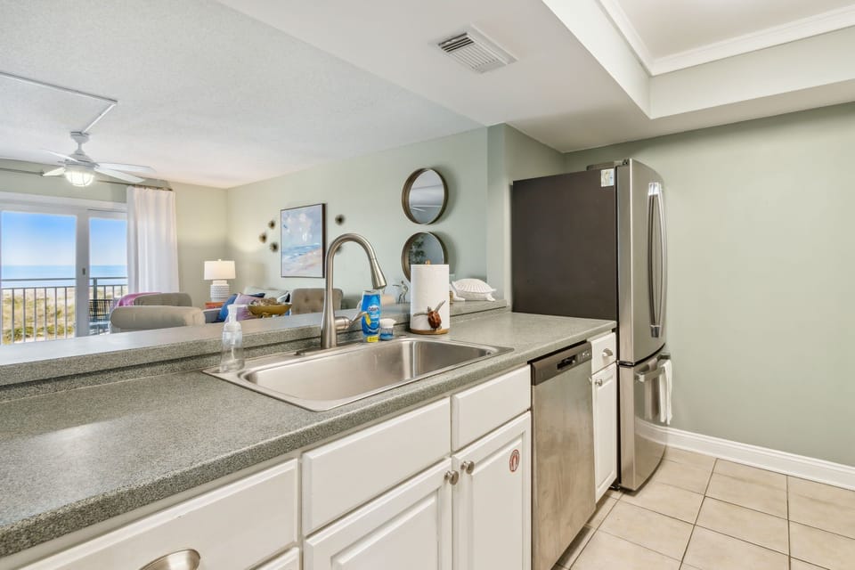 Enjoy Ocean Views from the Fully Equipped Kitchen