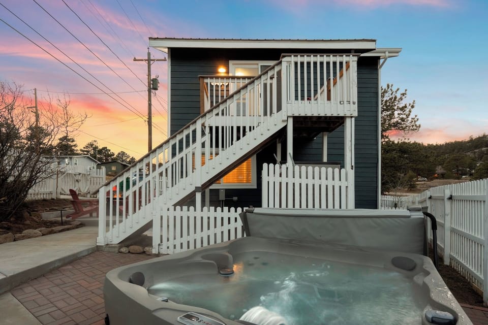 Unwind in our 5-person private hot tub!