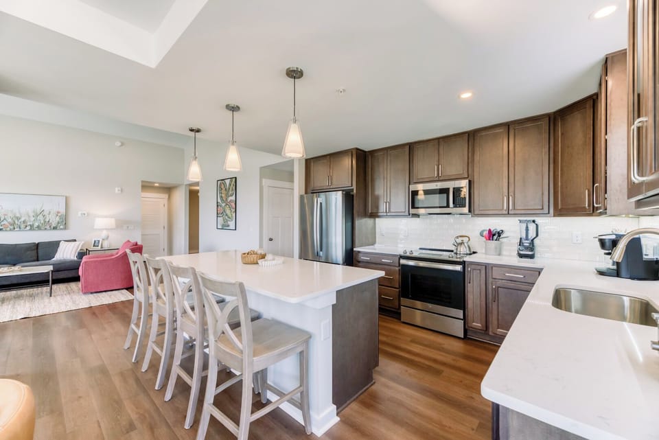Kitchen Area with Bar Seating 