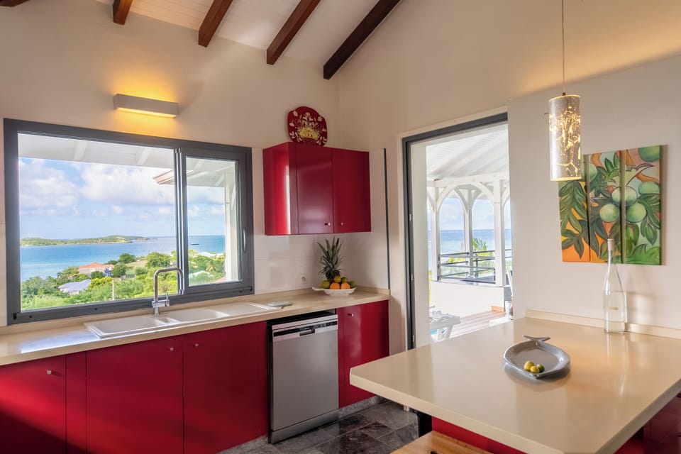 Luxury Villa, 5 Bedrooms, Private Pool, Sea View | Private kitchen | Full-size fridge, microwave, oven, stovetop