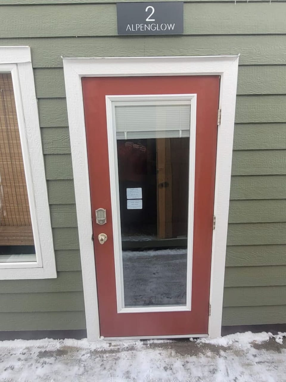 Separate marked private entrance to the apartment, with personal keycode access