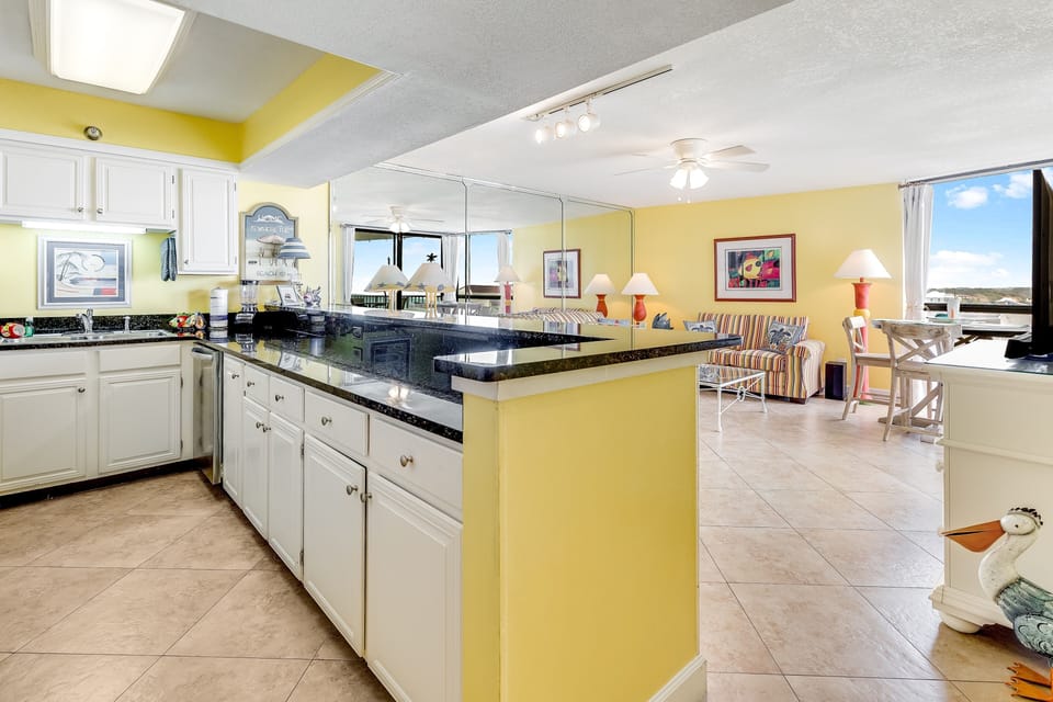 plenty of counter and bar space