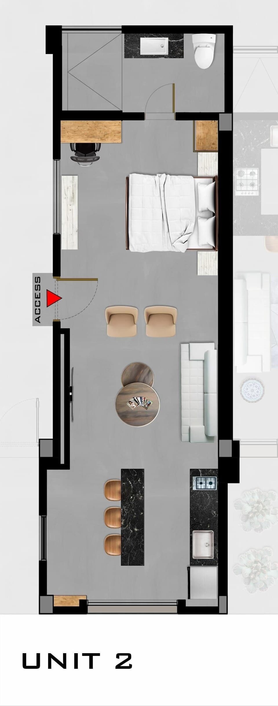 Here’s an approximate layout of the unit.