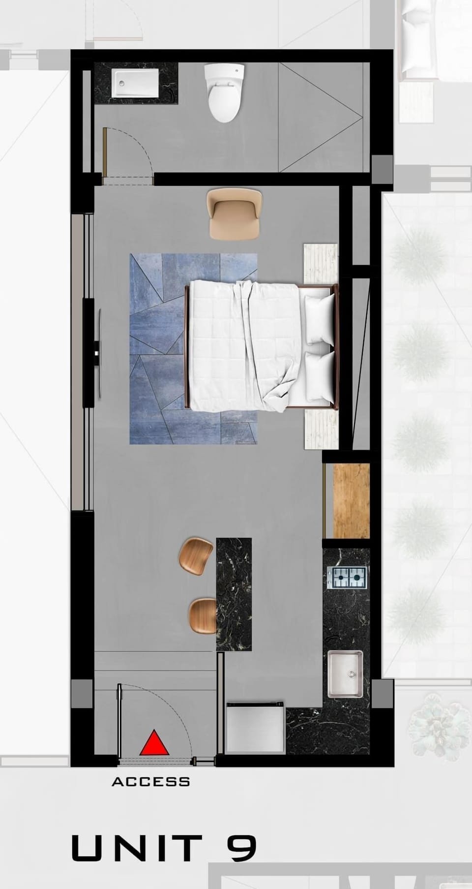 Here’s an approximate layout of the unit.
