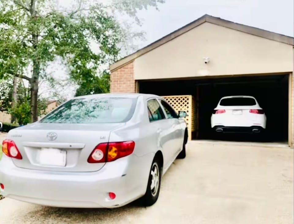 1 car private garage 
2 car driveway on our private premise