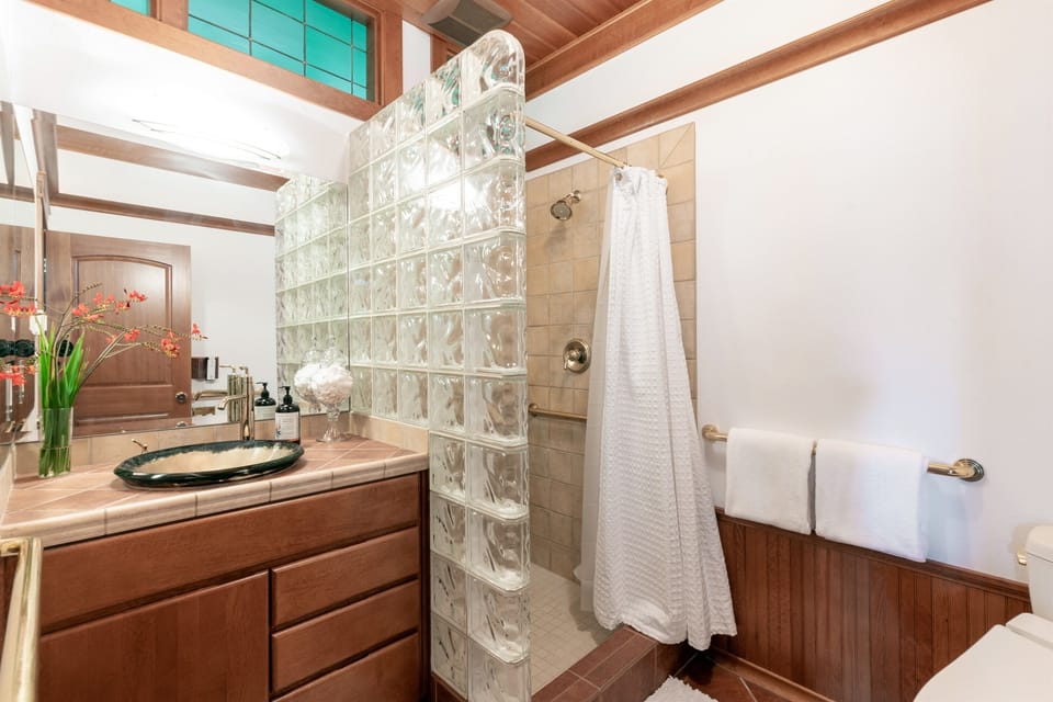 Step-in shower with endless hot water!