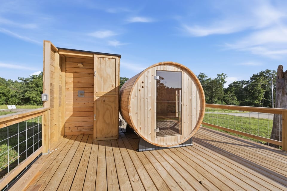 Guests are welcome to enjoy access to the property’s outdoor wellness sauna!