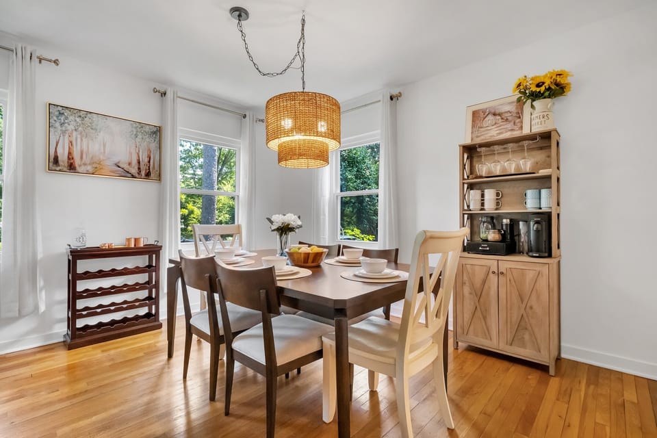 Dining area with additional table leaf for more seating. Perfect for the family