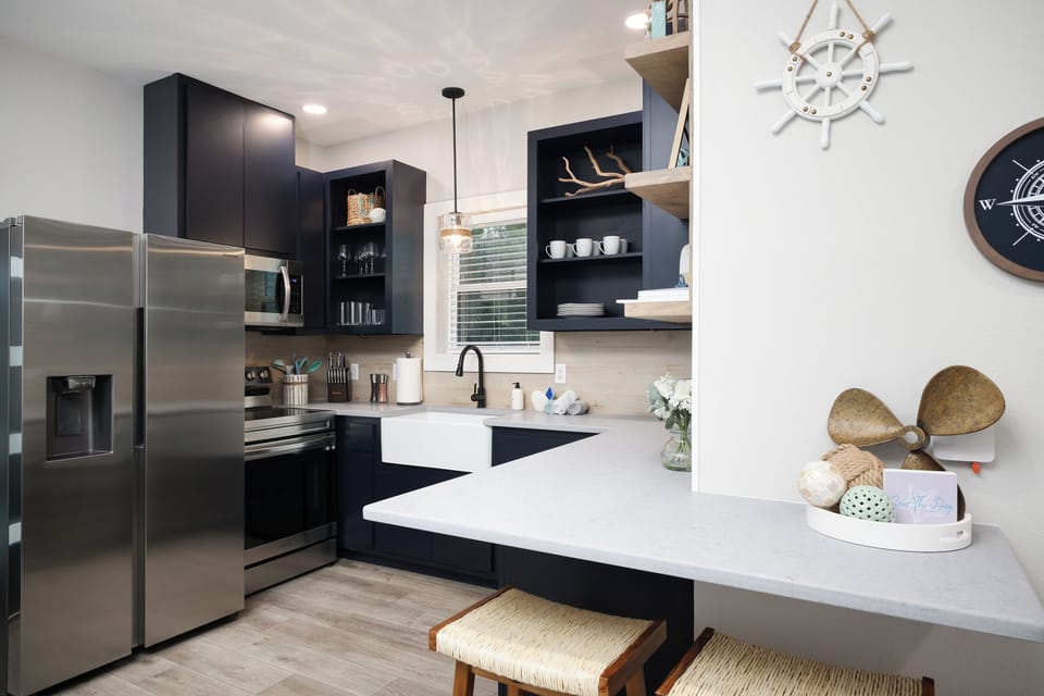 Full size kitchen ready for any meal you’d like to prepare. Stocked with coffee and all the basic cooking needs.