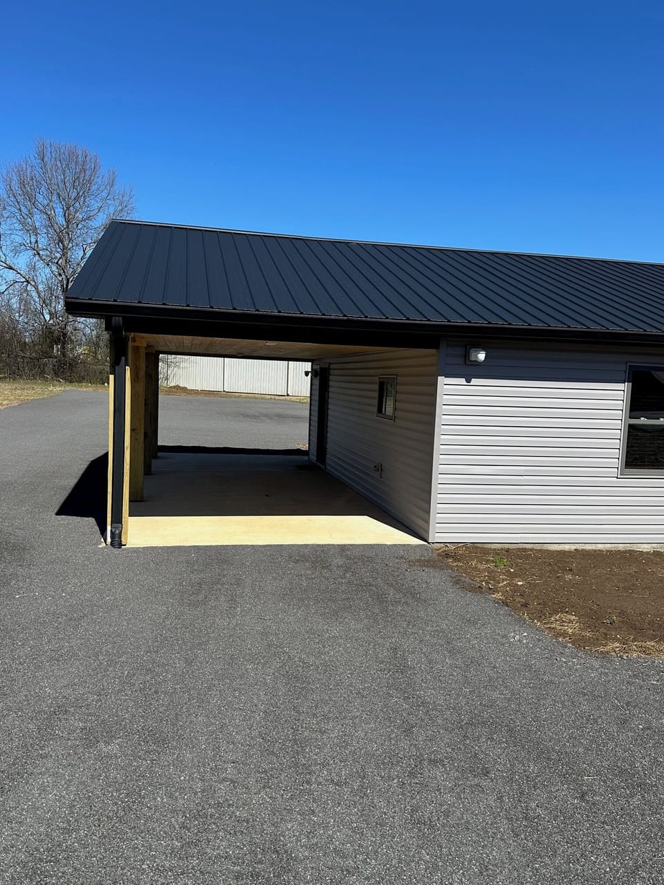 Carport with Power & Overhead lighting