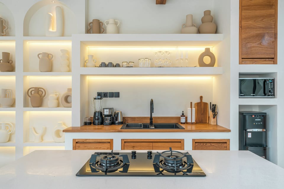 Luxury Villa, Balcony, Pool View | Private kitchen | Fridge, oven, stovetop, coffee/tea maker