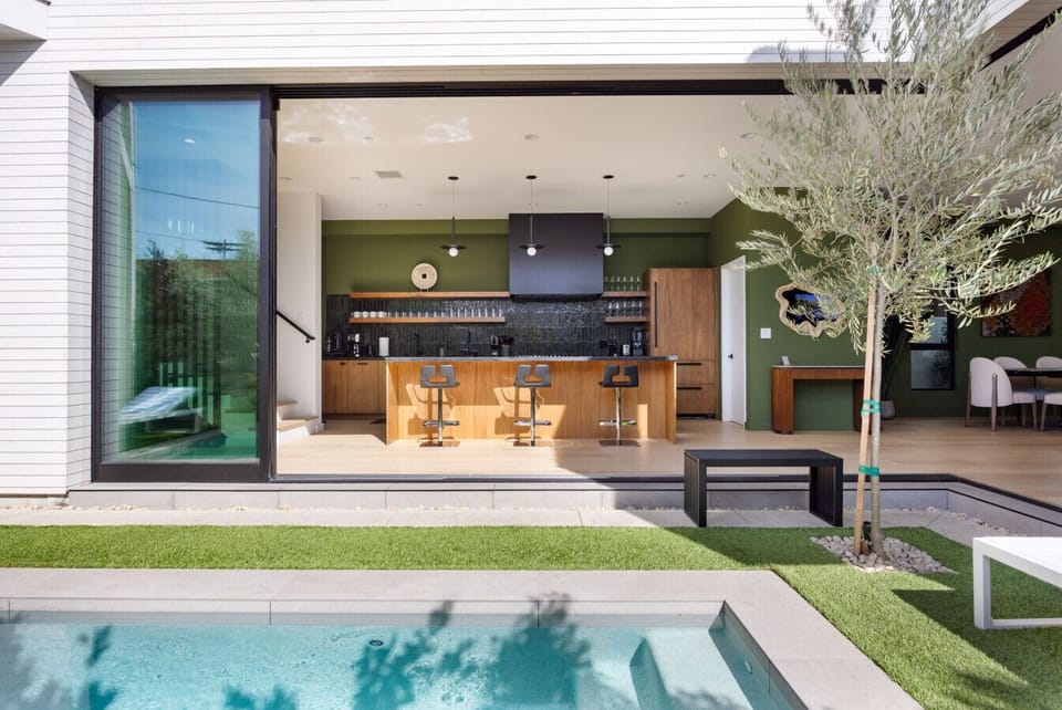 Pool courtyard with seamless indoor-outdoor living
