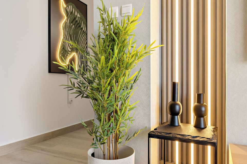 Elite Apartment, Balcony, Canal View | Living area | 63-inch Smart TV with digital channels, Netflix, streaming services