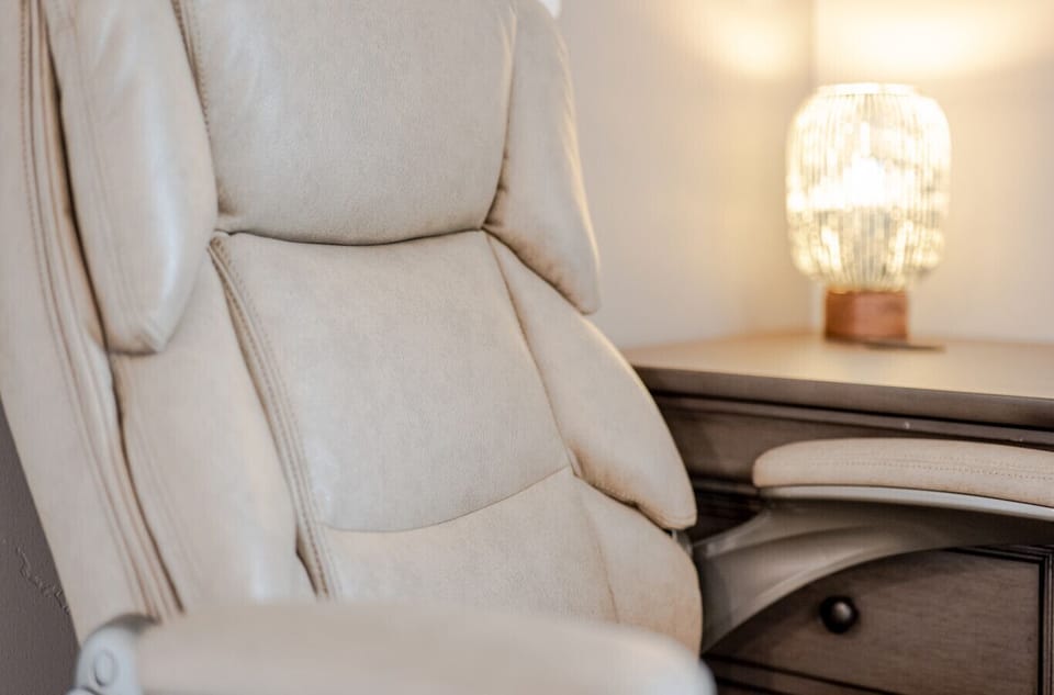Workspace with luxury ergonomic office chair