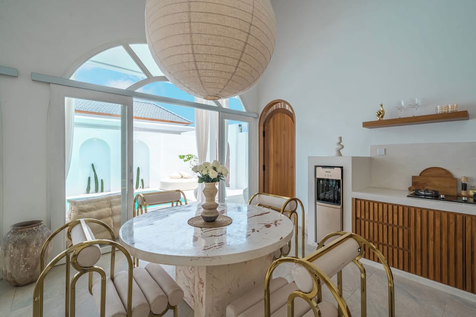 Luxury Villa, Patio, Pool View | Dining room