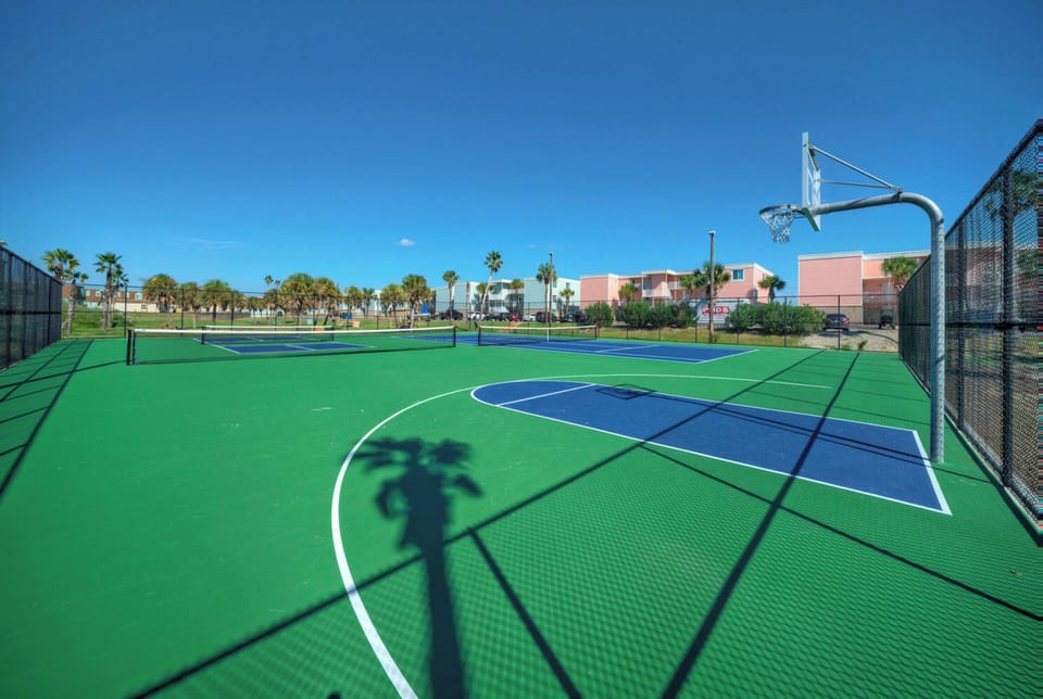 Sports courts in the Island Retreat complex.