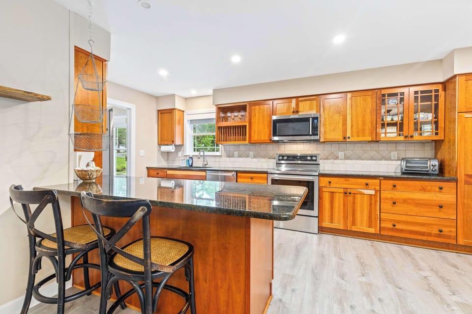 Bright kitchen with space to gather