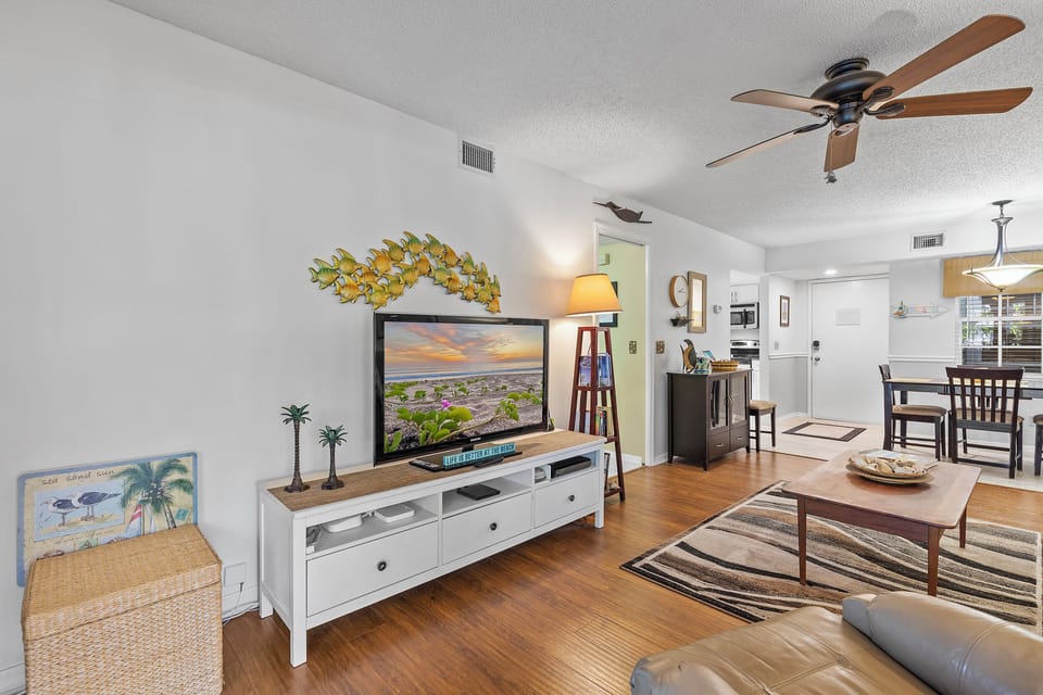 Enjoy a movie on the flat screen