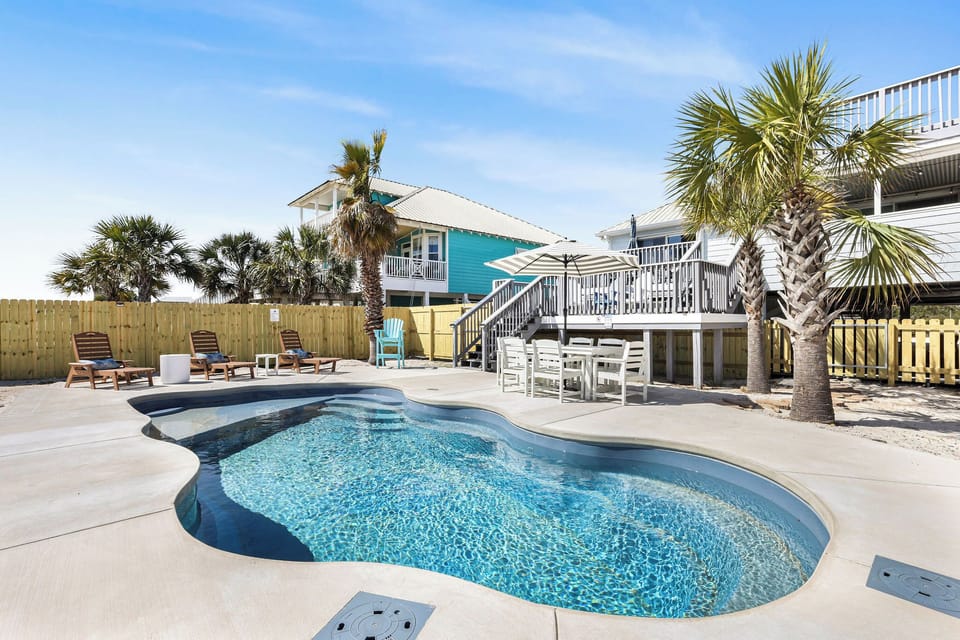 Fully private, salt water pool