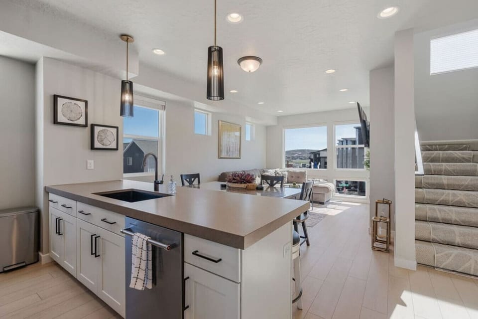 Modern kitchen with island seating