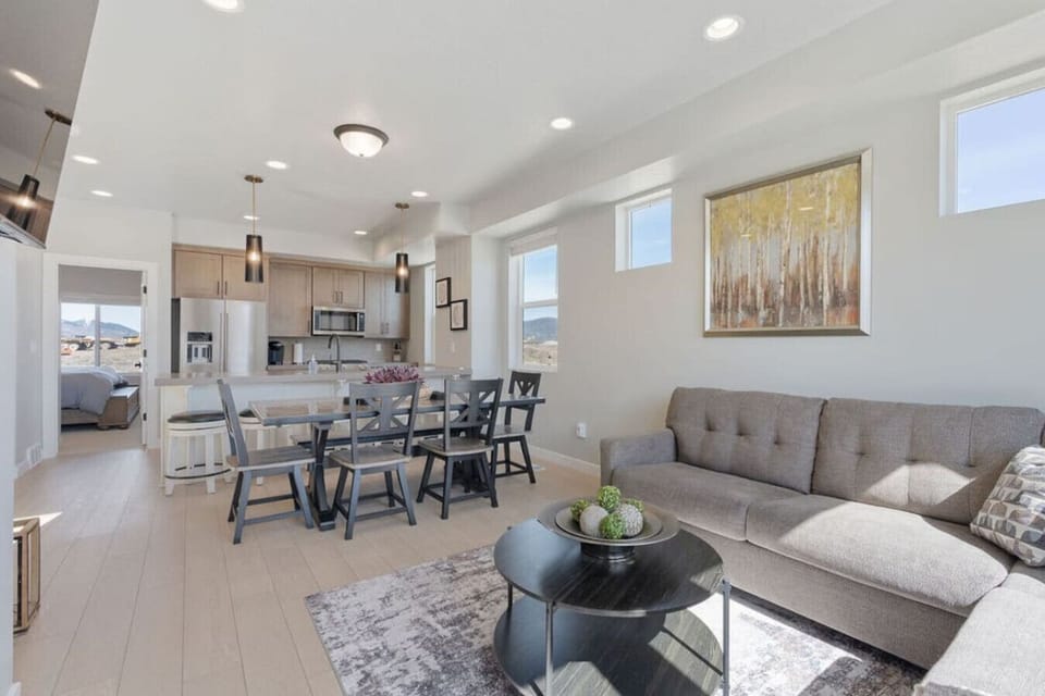 Open-concept living and dining area