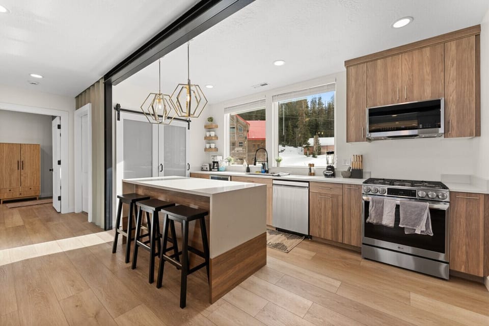 Modern kitchen with island seating