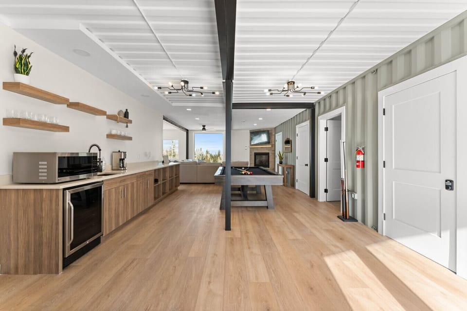 Full kitchenette with open layout