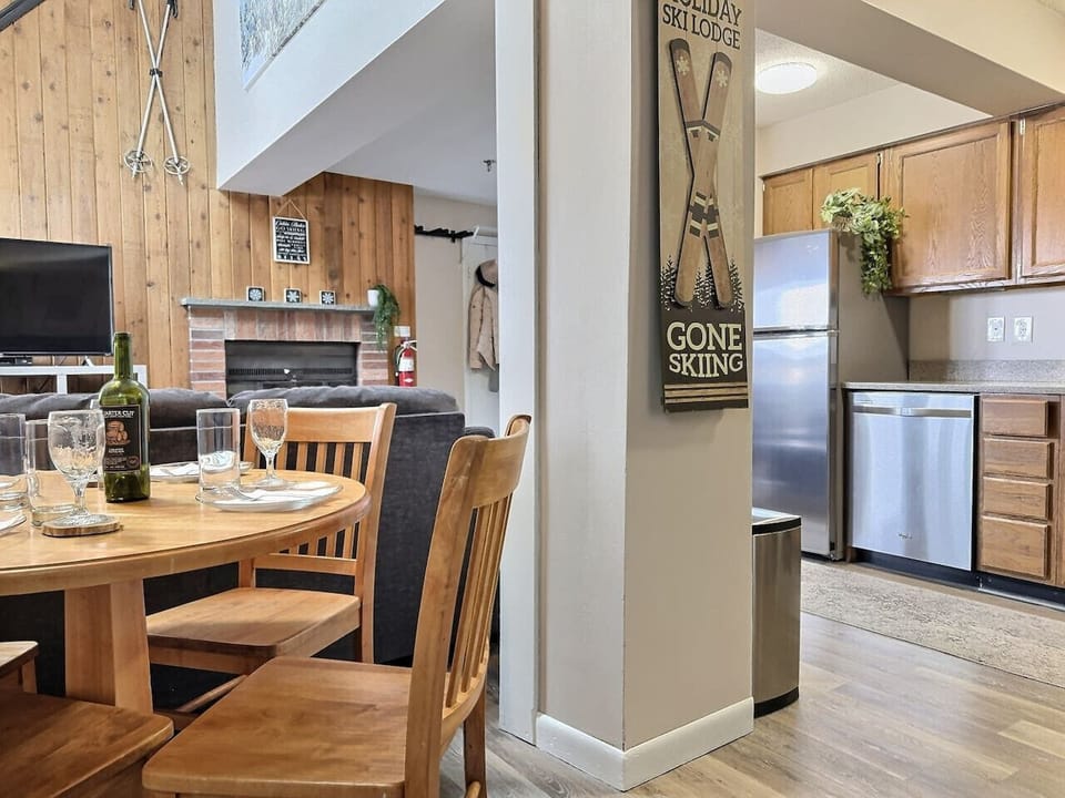 Dining area just steps away from the kitchen.